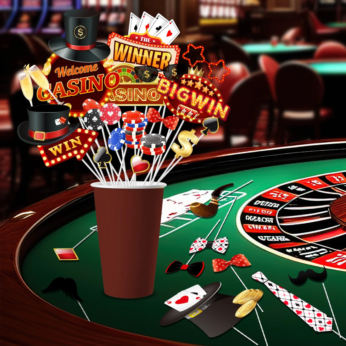 Accessoires Photobooth Casino Unique