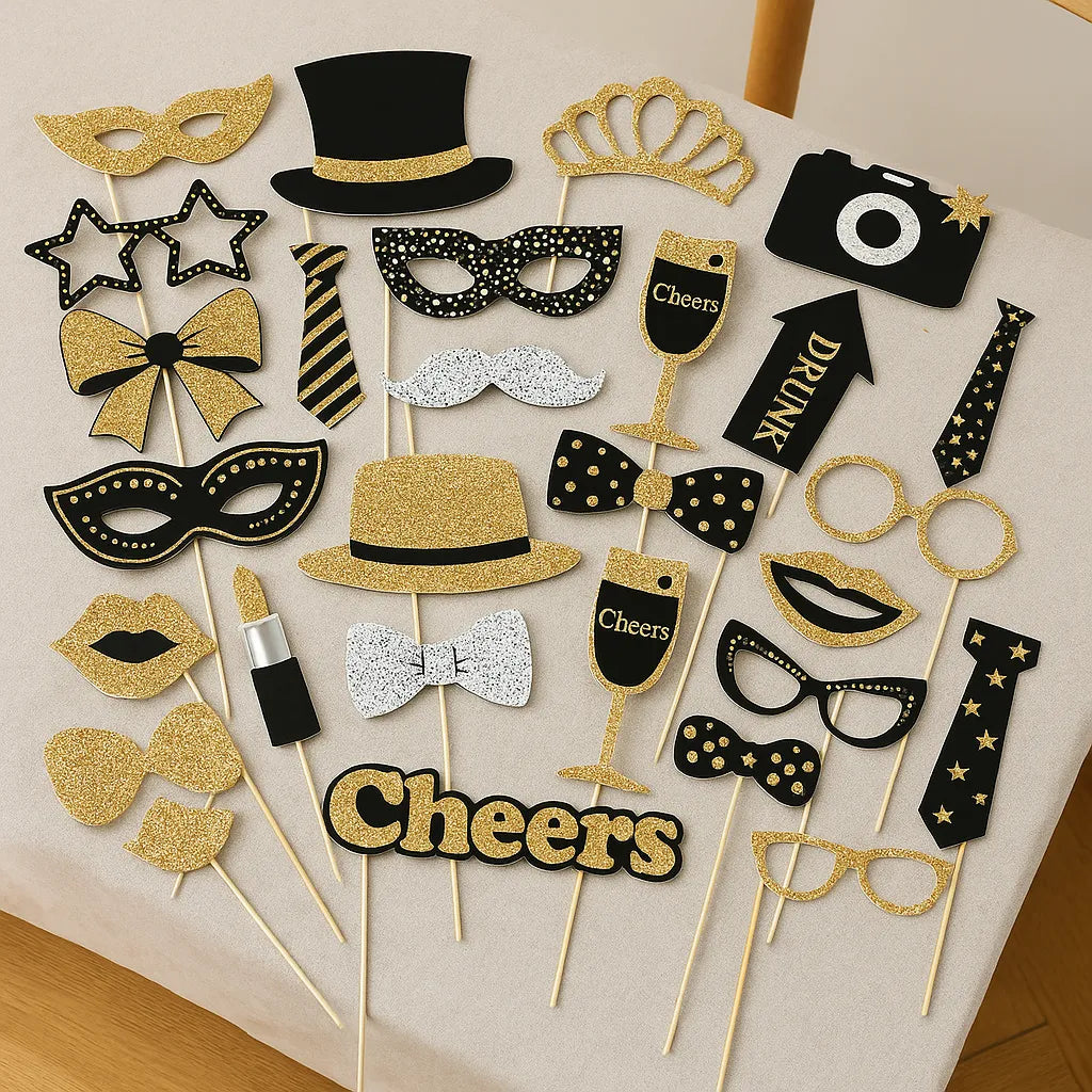 Accessoires Photobooth Noir et Or