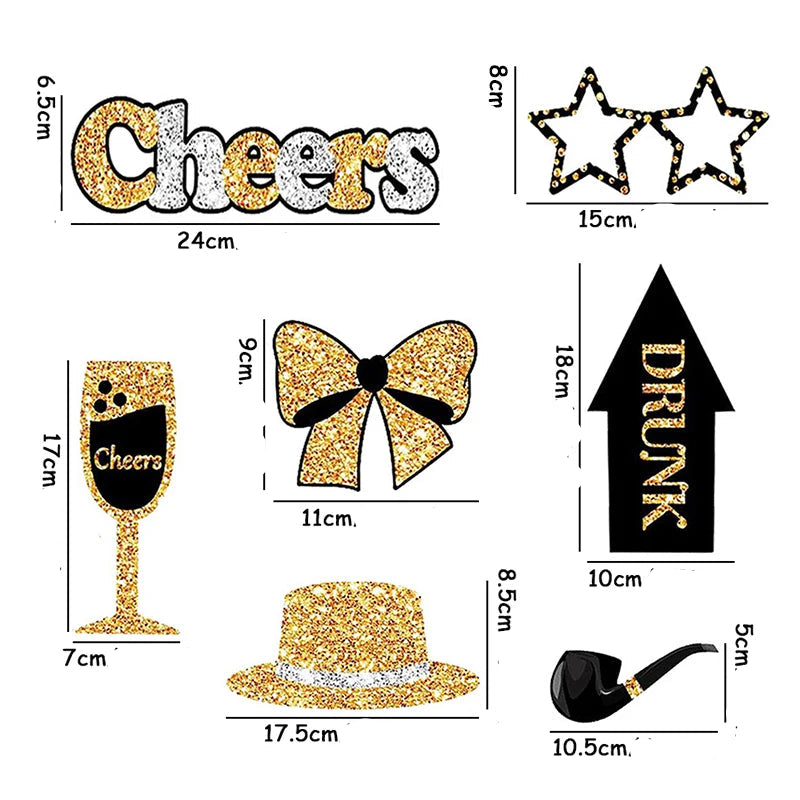 Accessoires Photobooth Noir et Or Uniques