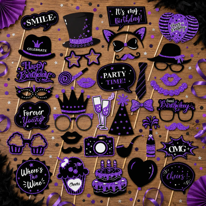 Accessoires Photobooth Noir et Violet