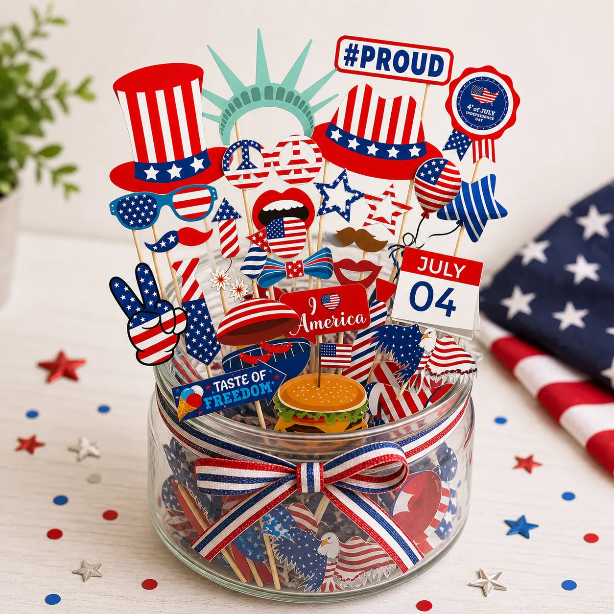 Accessoires Photobooth Thème USA Festive