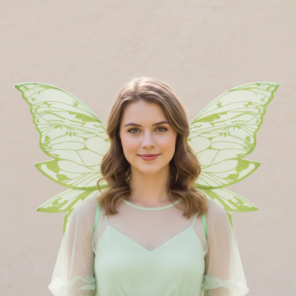 Ailes Femme Fée Vertes Minimaliste
