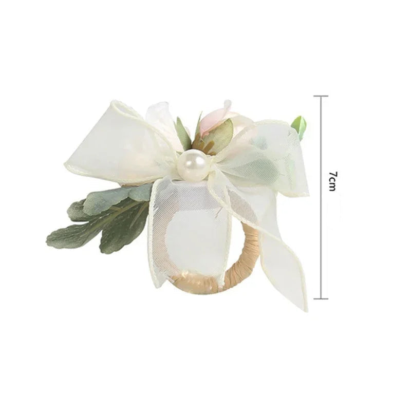 Anneau de Serviette Fleuri à Noeud bohème