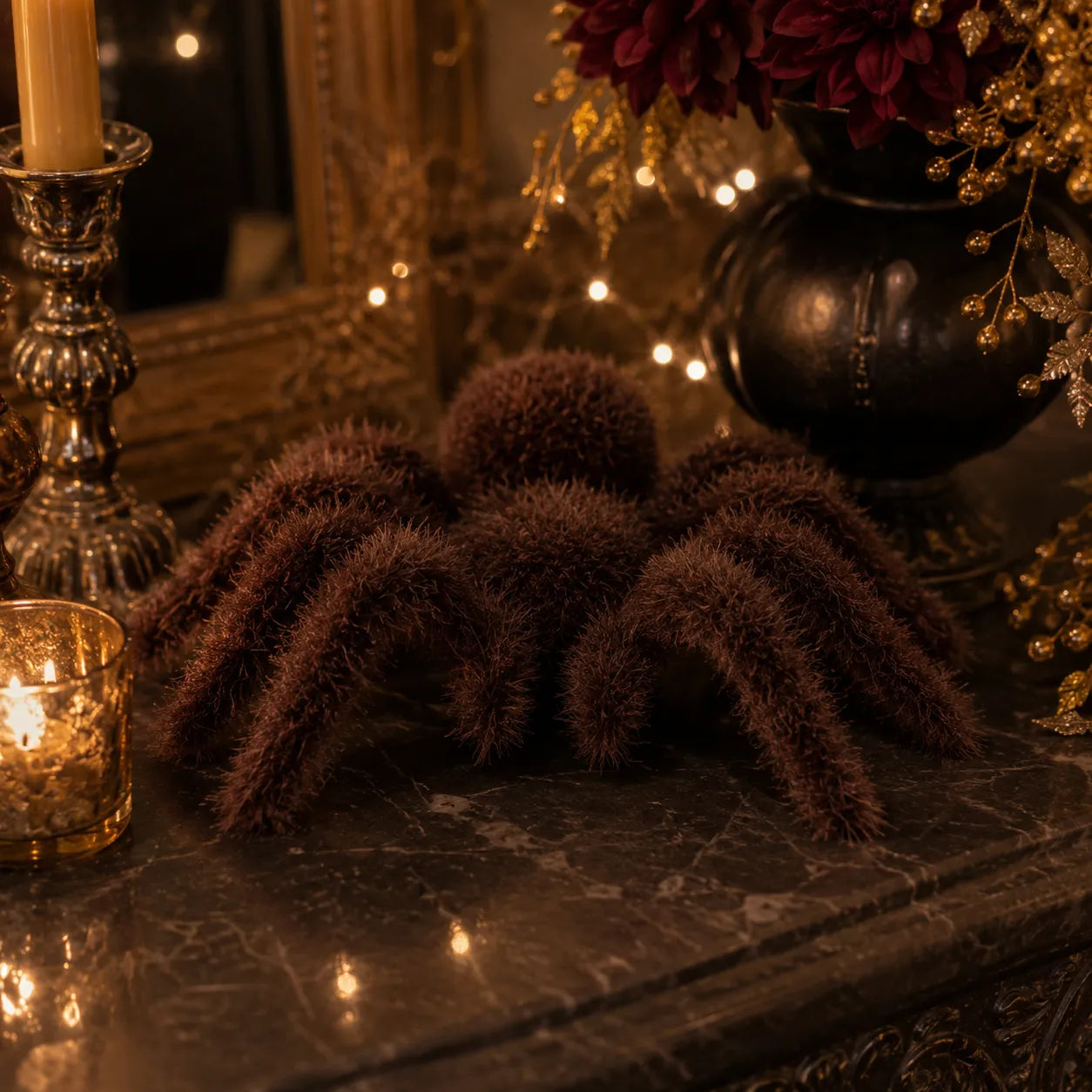 Araignée Halloween Poilue Marron réaliste