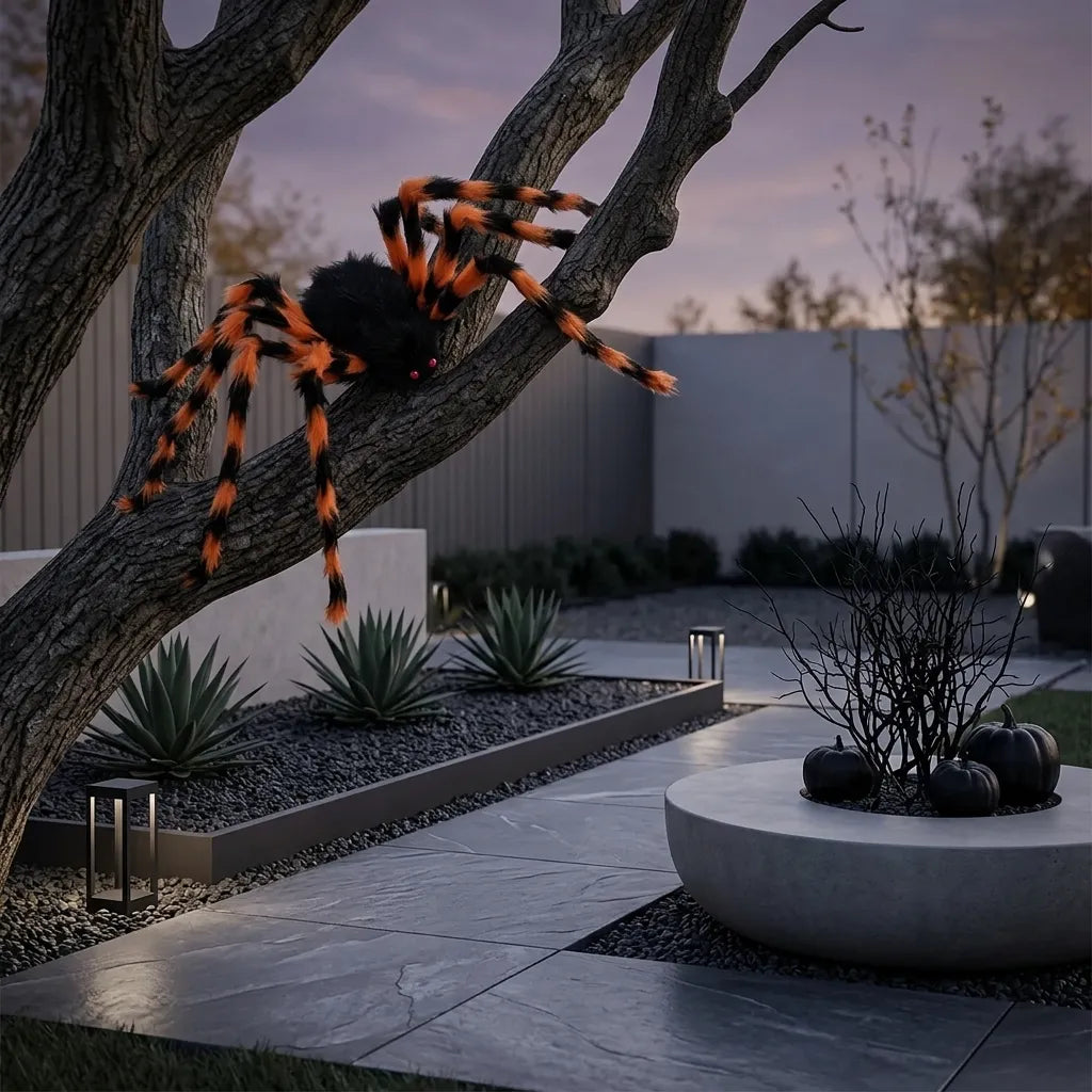 Araignée Noire et Orange Géante Flippant