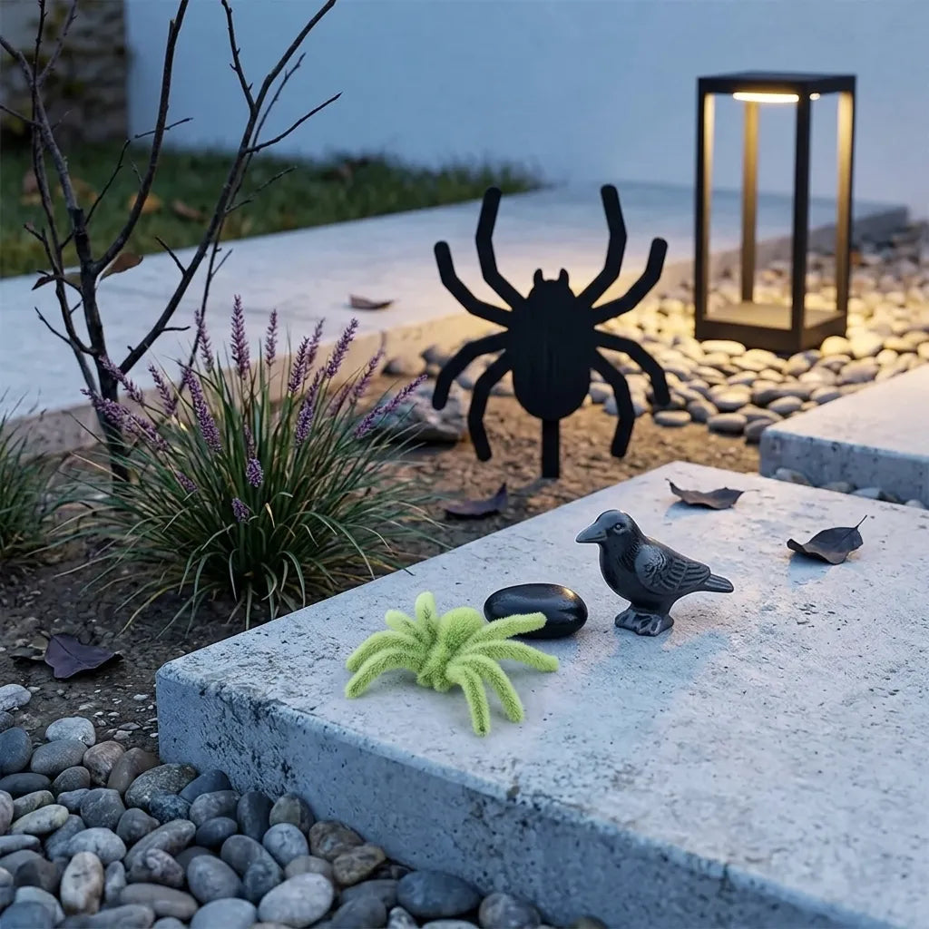 Araignée en Peluche Verte Décorative
