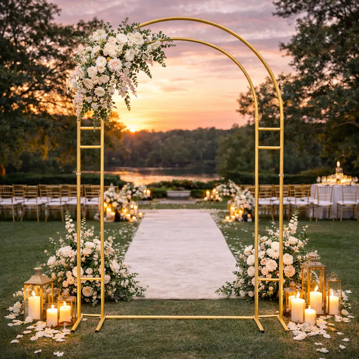 Arc Mariage Doré Avec Base