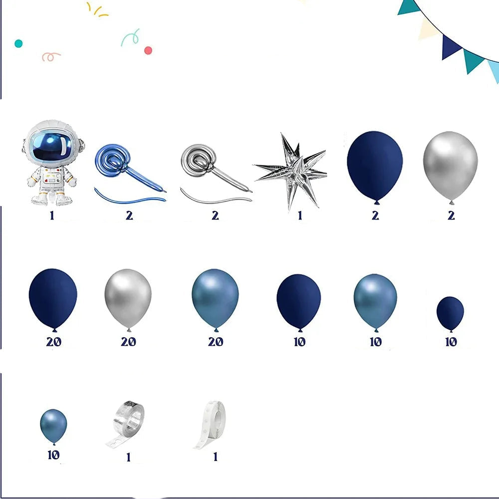 Arche Ballon Astronaute Bleu Pratique