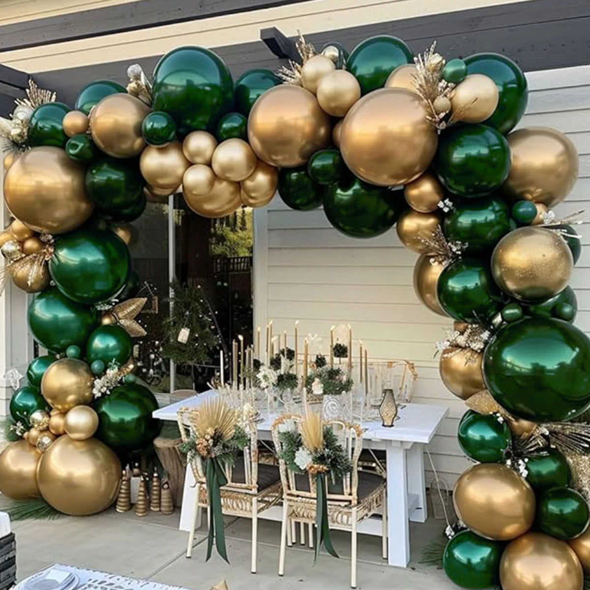 Arche Ballon Mariage Vert et Doré Unique