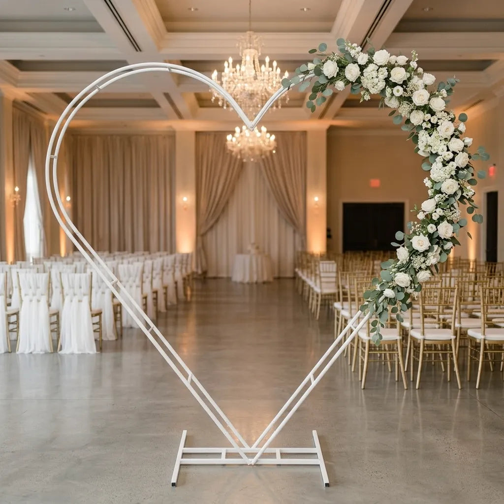 Arche Mariage Cœur Blanc Minimaliste
