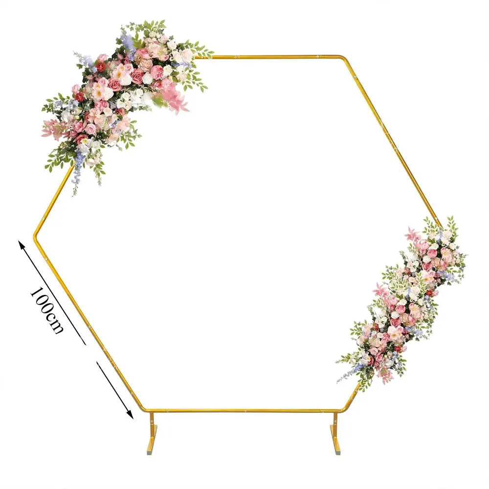 Arche Mariage Hexagonale en Métal Doré Dimensions