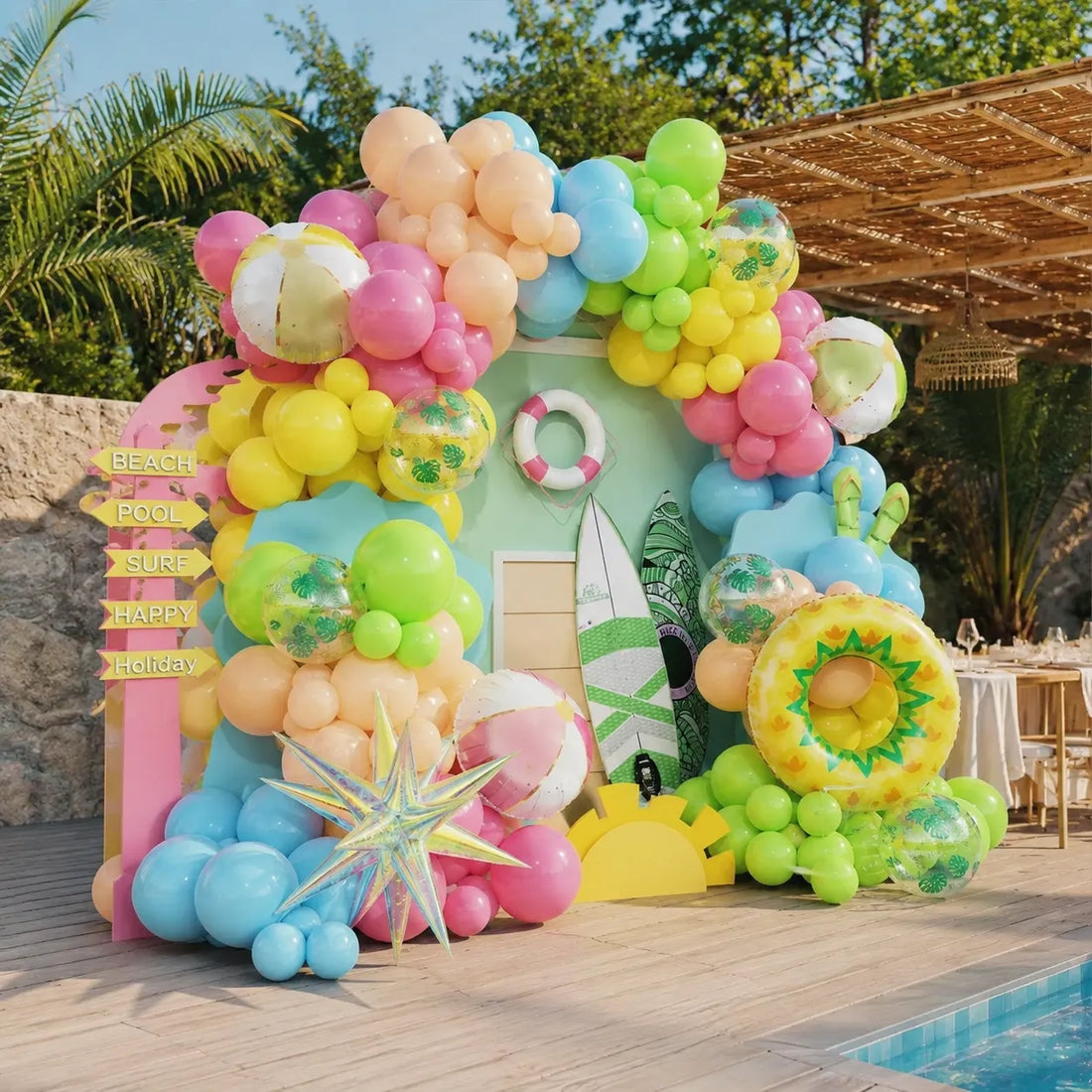 Arche de Ballons aux Couleurs d’été Unique
