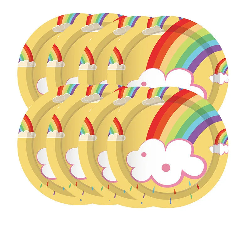 Assiette Anniversaire Beige Arc-en-ciel