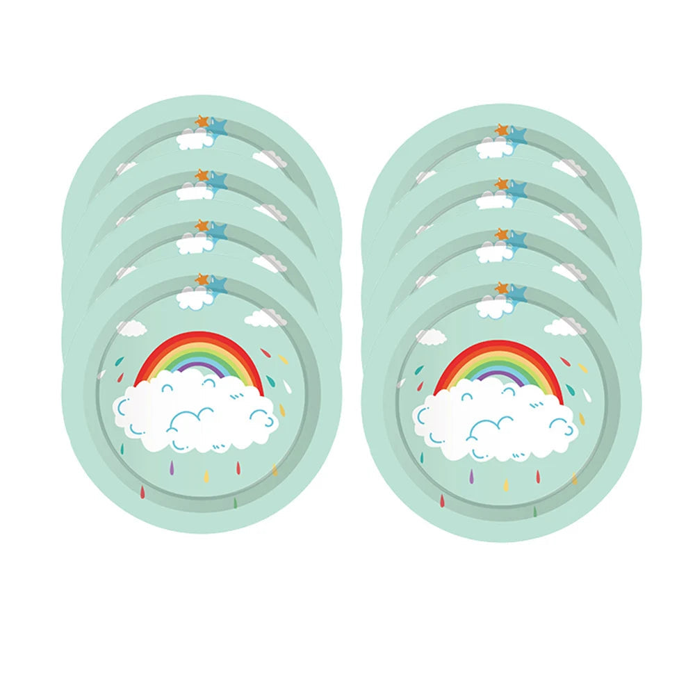 Assiette Anniversaire Bleue arc-en-ciel