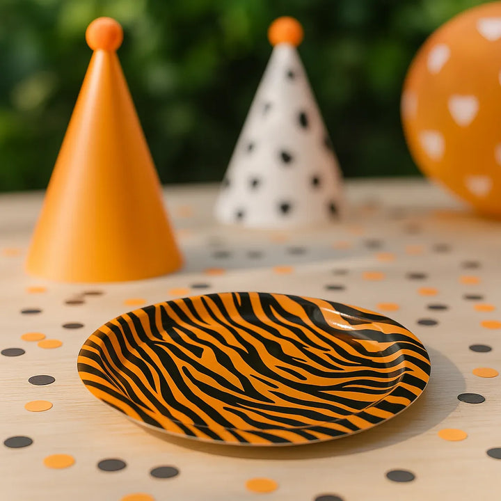 Assiette Anniversaire Imprimé Tigre