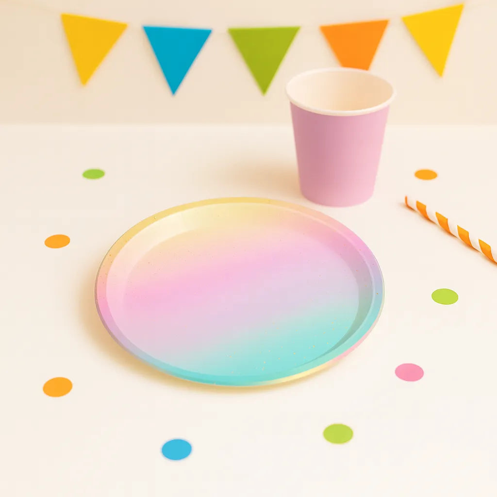 Assiette Anniversaire Ronde Arc-en-ciel