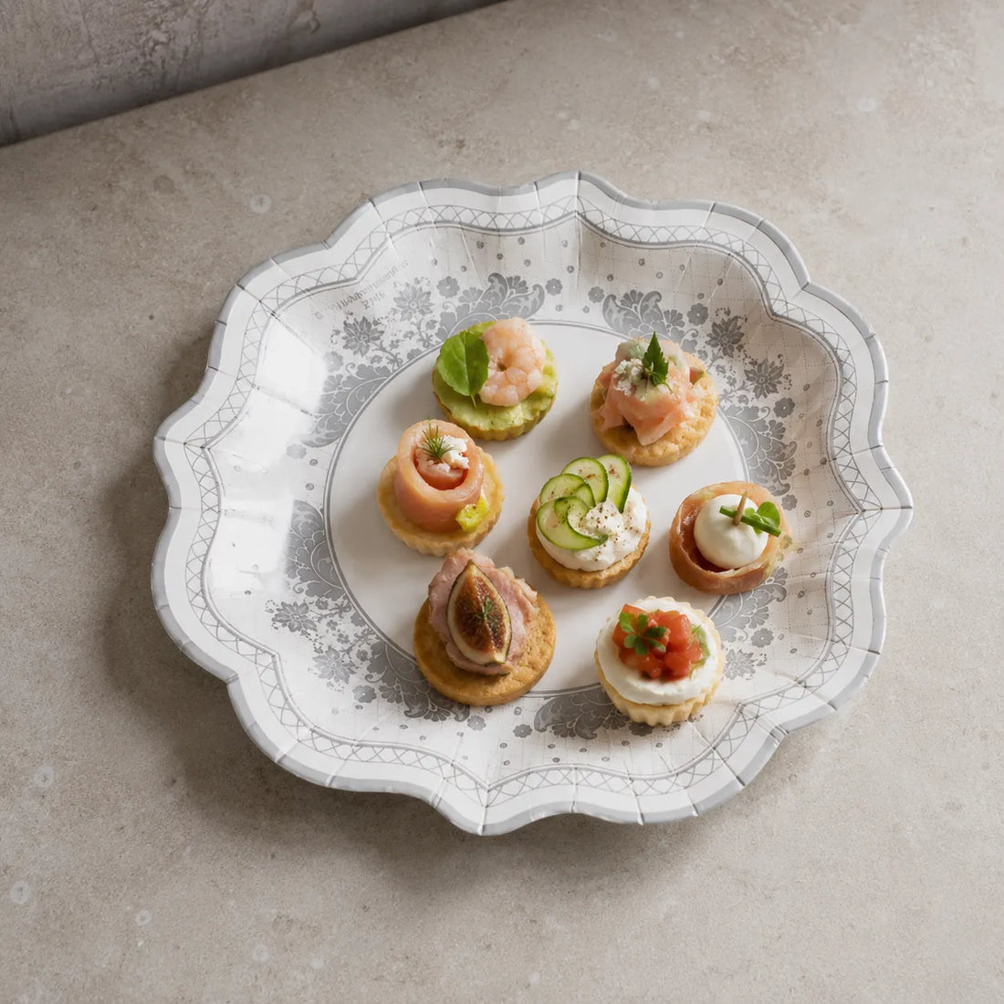 Assiette Blanche Jetable Fleurie Mariage Festive