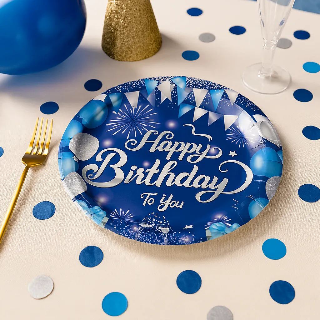 Assiette Bleu Jetable