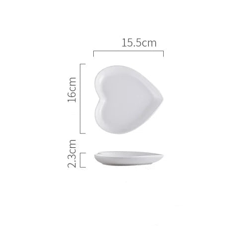 Assiette Cœur Blanche en Céramique Design