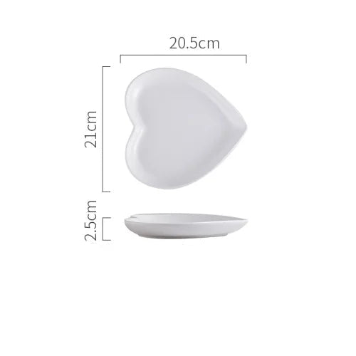 Assiette Cœur Blanche en Céramique Stylé