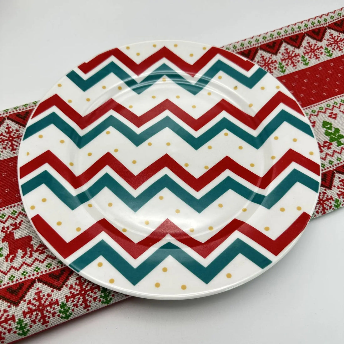 Assiette De Noël À Motifs Géométriques