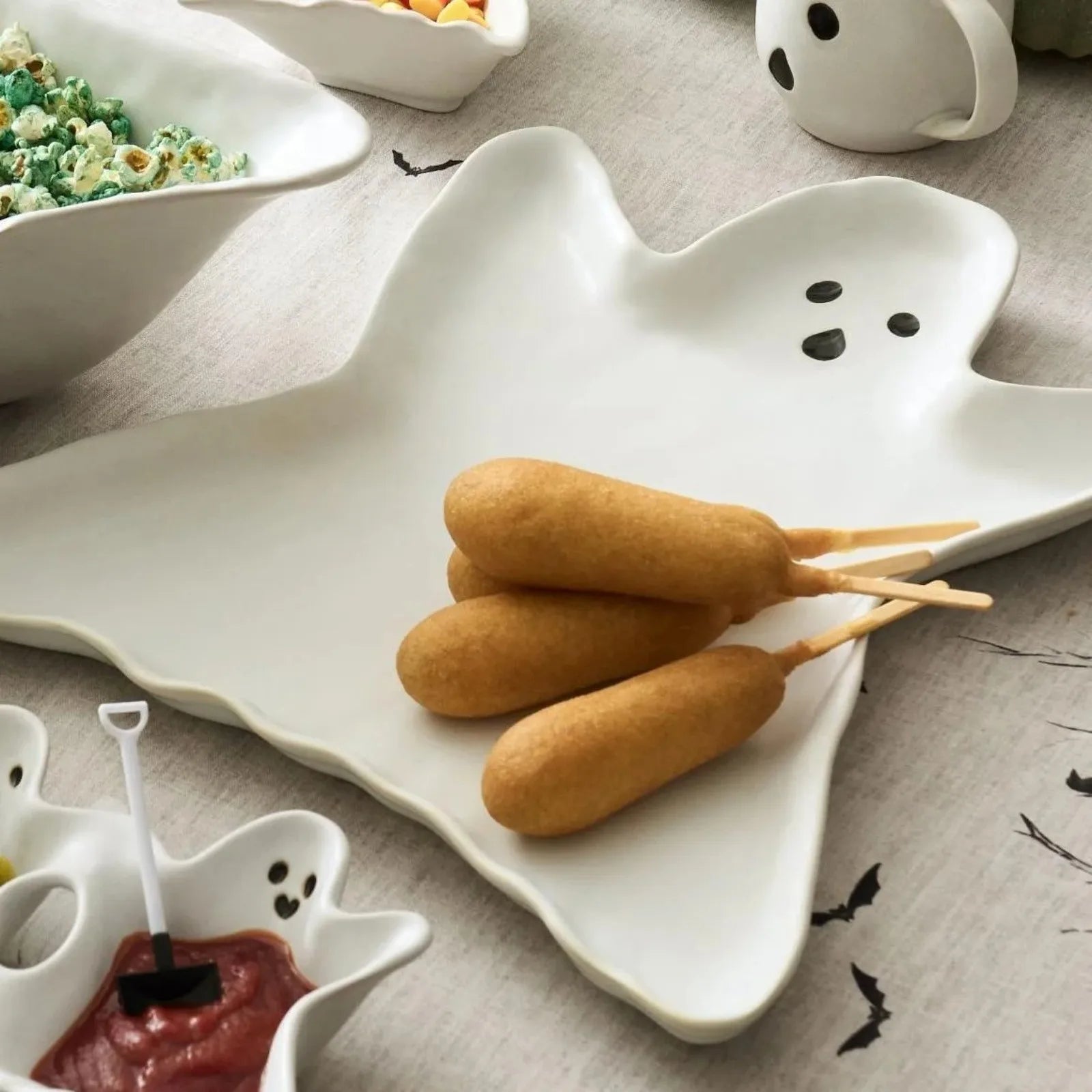 Assiette Fantôme Halloween en Céramique