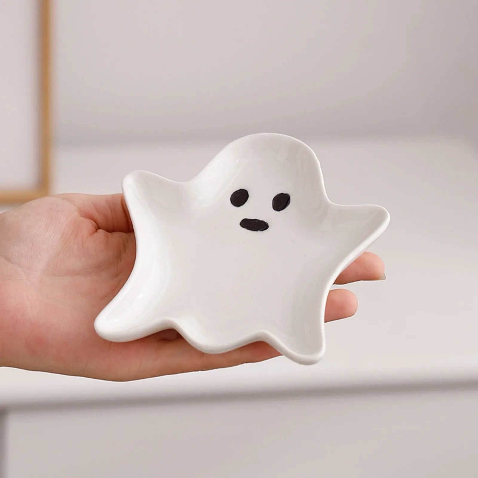 Assiette Fantôme Halloween en Céramique Mignonne