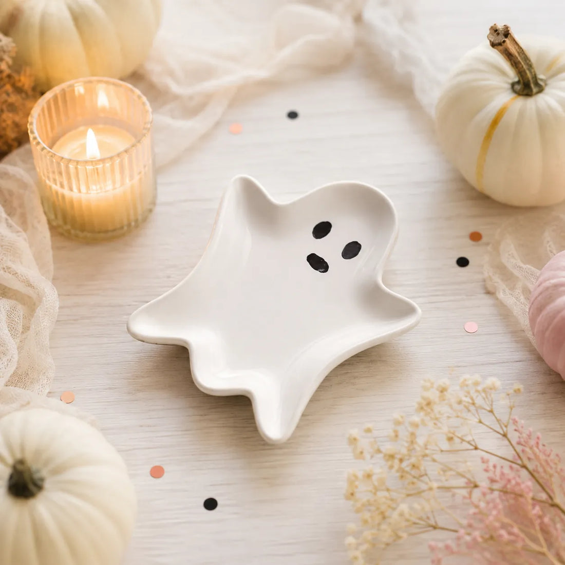 Assiette Fantôme Halloween en Céramique Pratique
