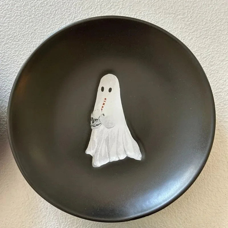 Assiette Fantôme Halloween en Plastique