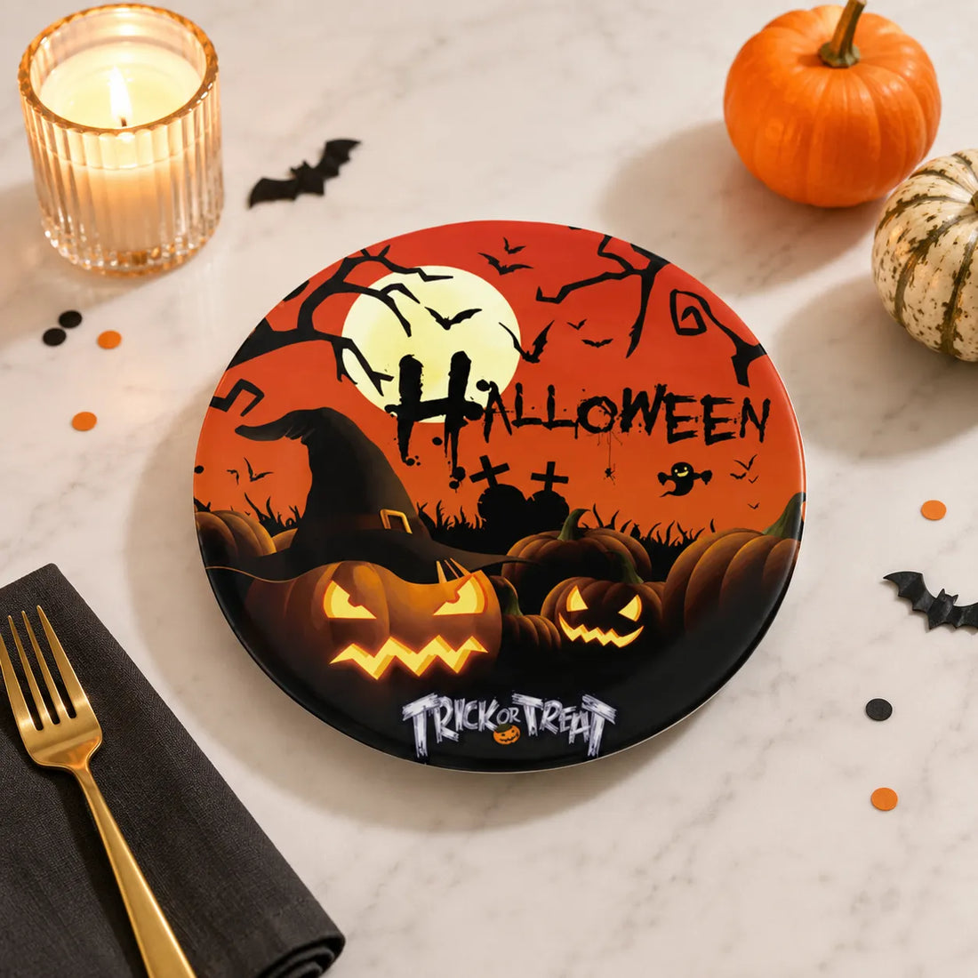 Assiette Halloween Effrayante Originale