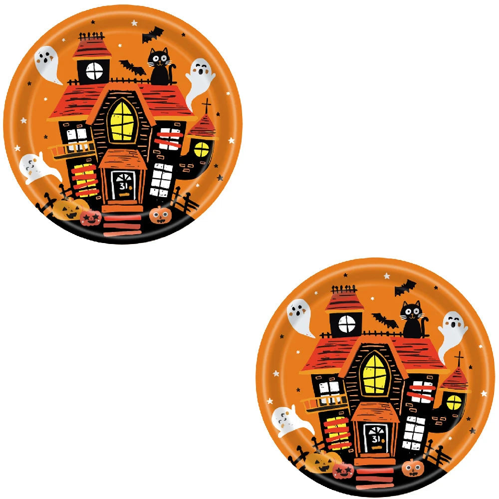 Assiette Halloween Maison Hantée Unique