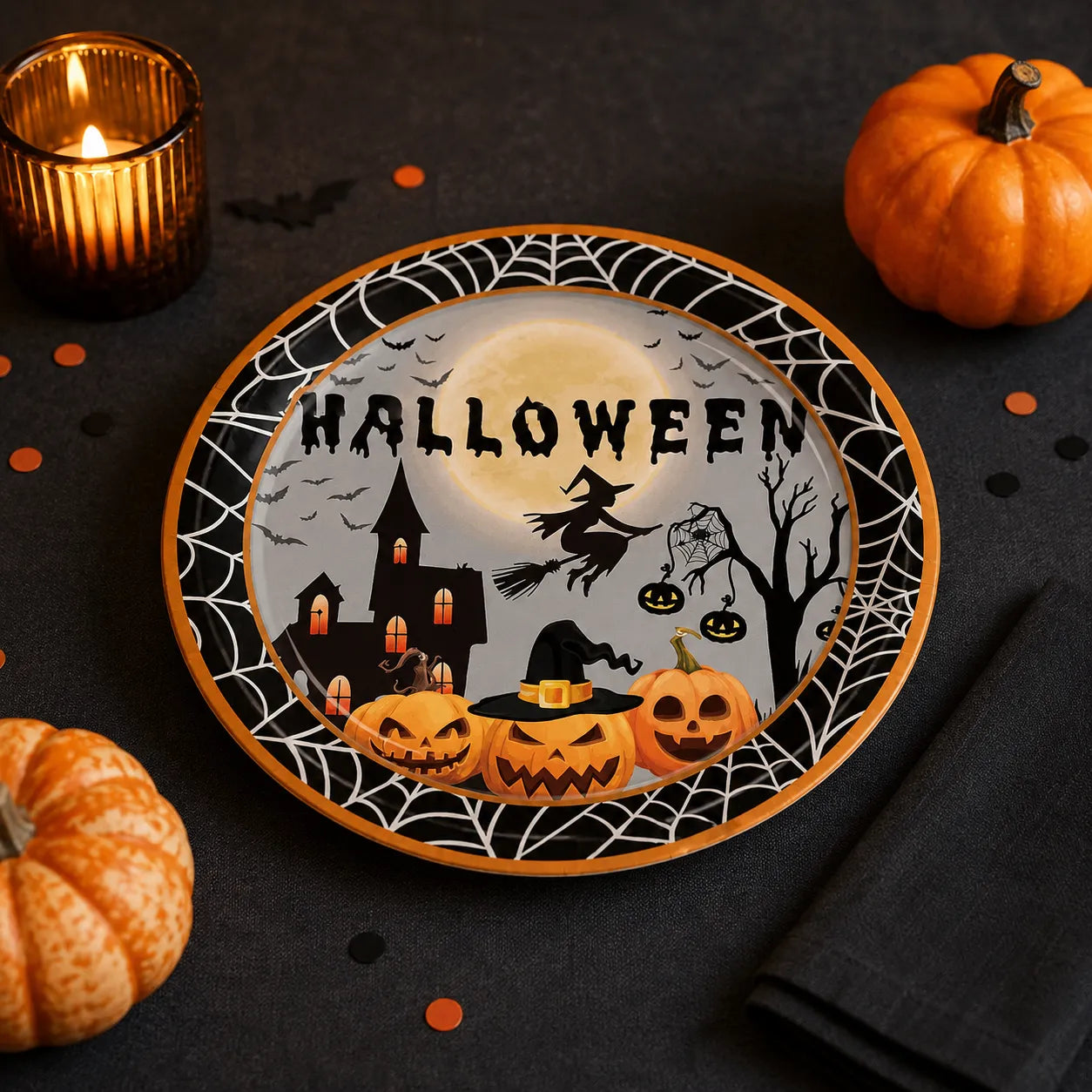 Assiette Halloween en Carton Réaliste