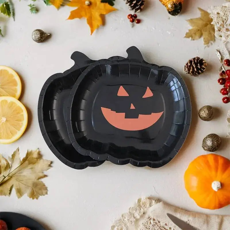 Assiette Halloween en Forme de Citrouille