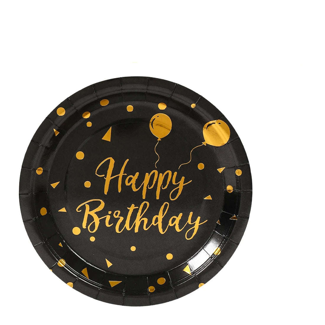 Assiette Happy Birthday Noire et Or