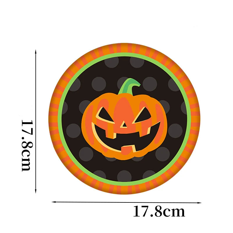 Assiette Imprimé Citrouille Halloween Pratique
