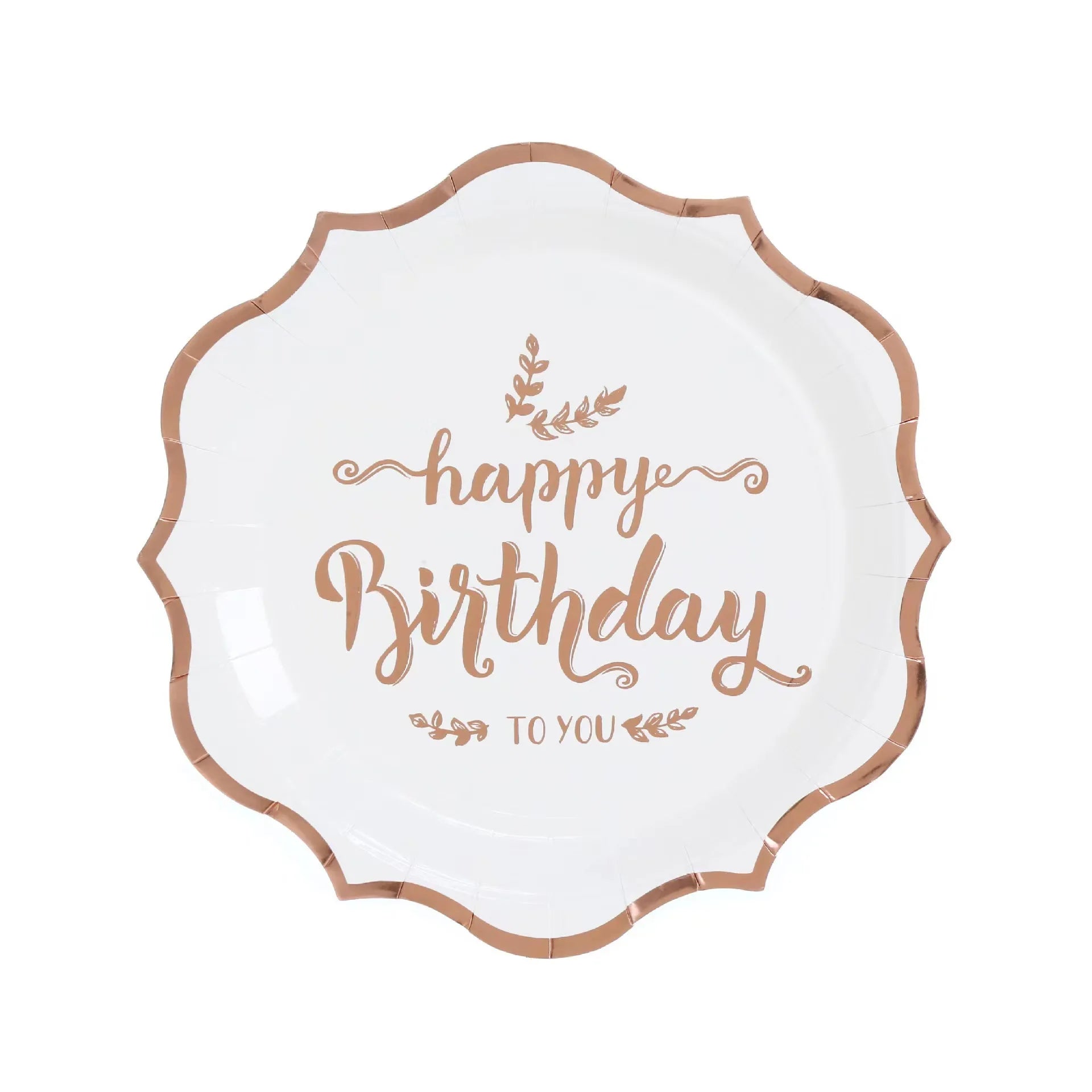 Assiette Jetable Anniversaire Rose Gold