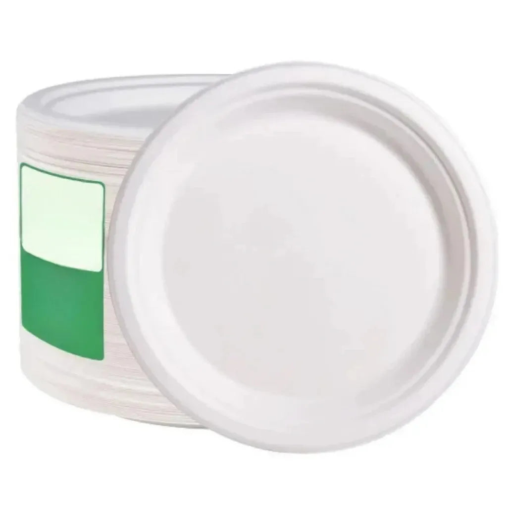 Assiette Jetable Blanche en Papier Uni 23 cm