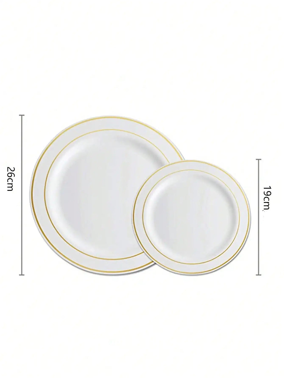 Assiette Jetable Blanche et Dorée Elégant