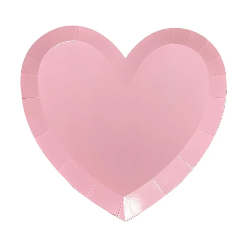 Assiette Jetable Cœur Rose