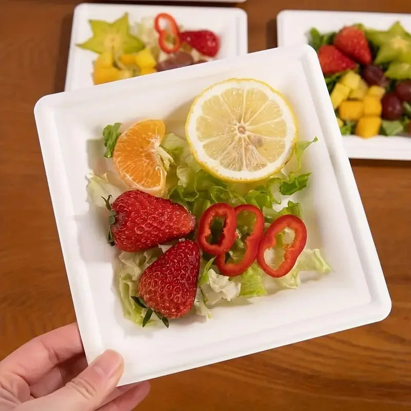 Assiette Jetable Carrée Blanche