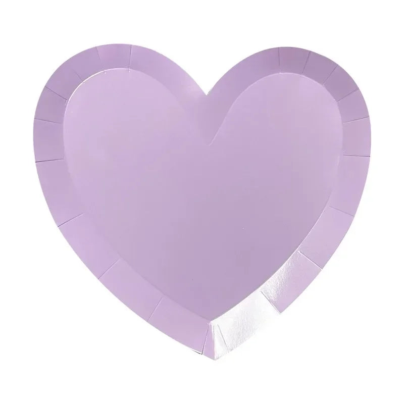 Assiette Jetable Coeur Violette