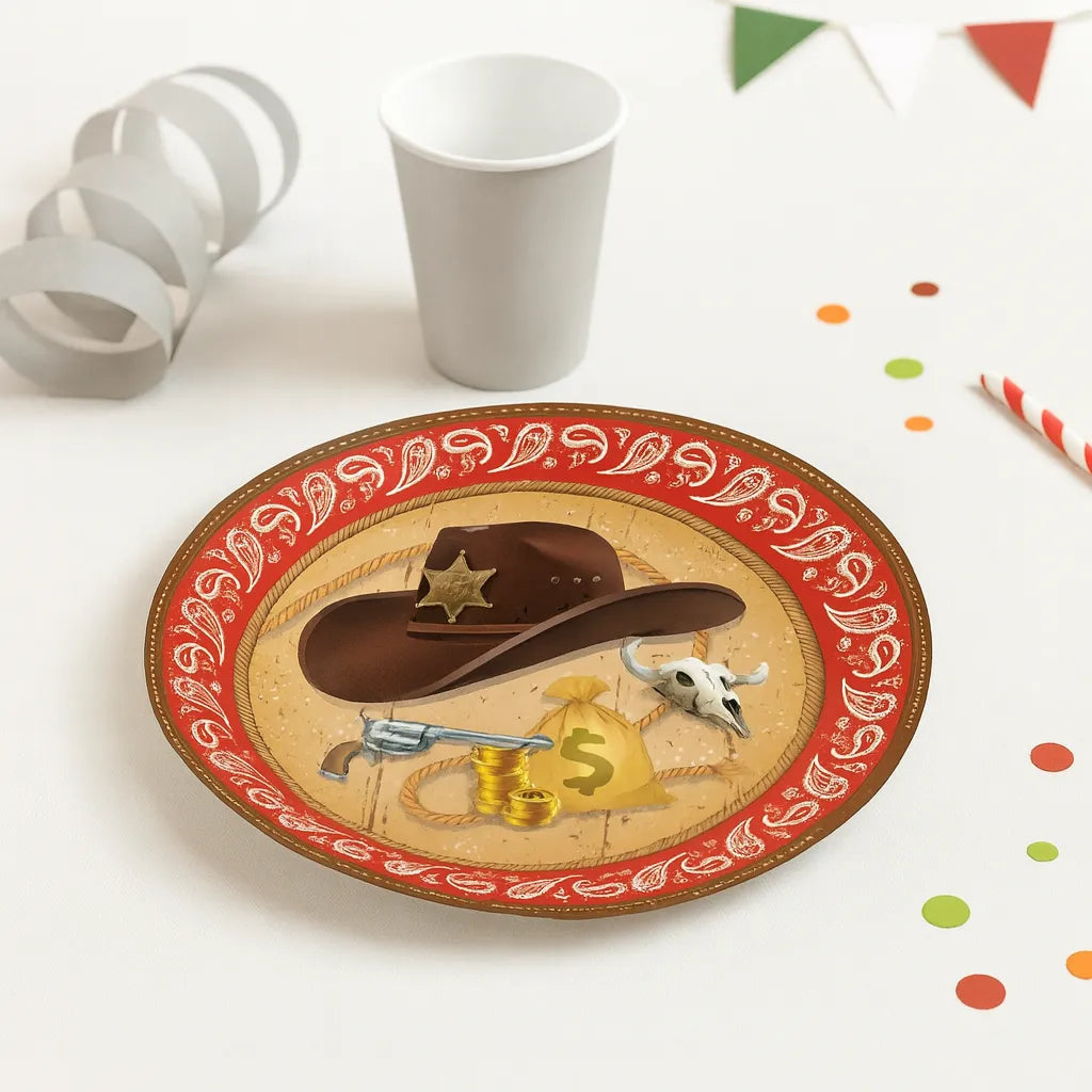 Assiette Jetable Cowboy