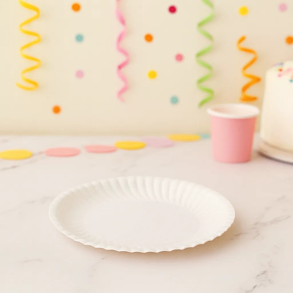 Assiette Jetable Design en Papier Uni