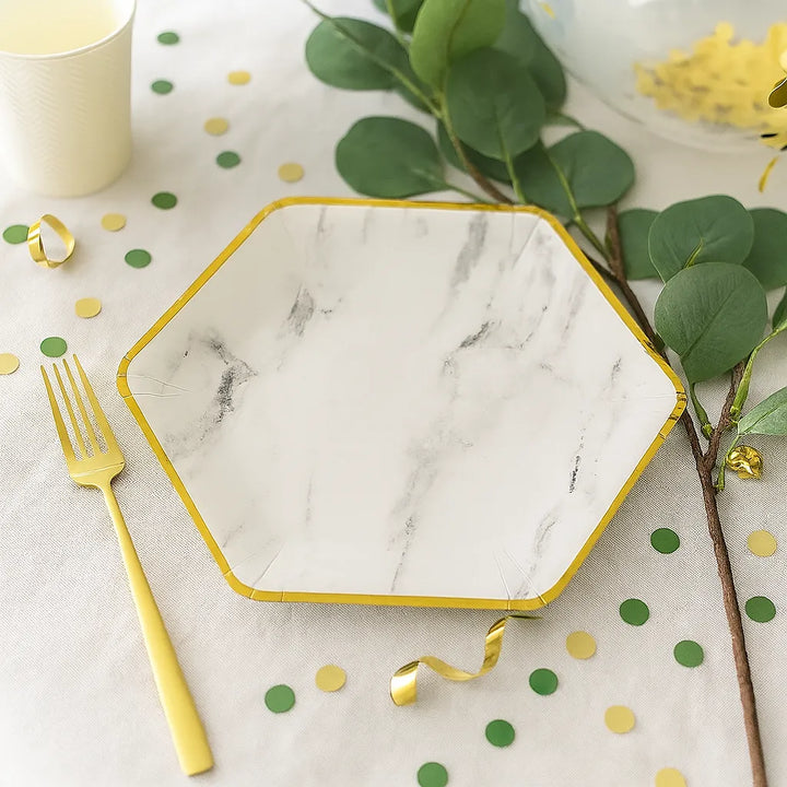 Assiette Jetable Effet Marbré