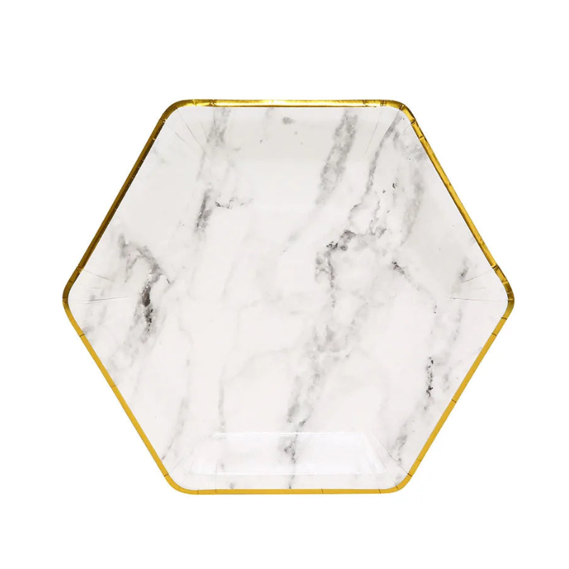 Assiette Jetable Effet Marbré