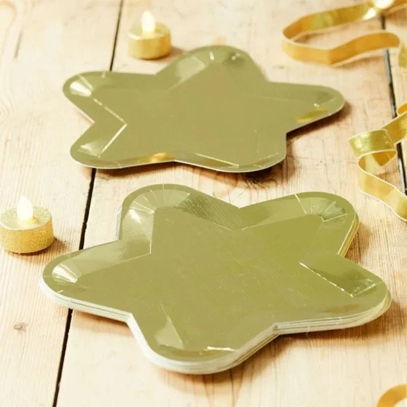 Assiette Jetable Etoile Dorée