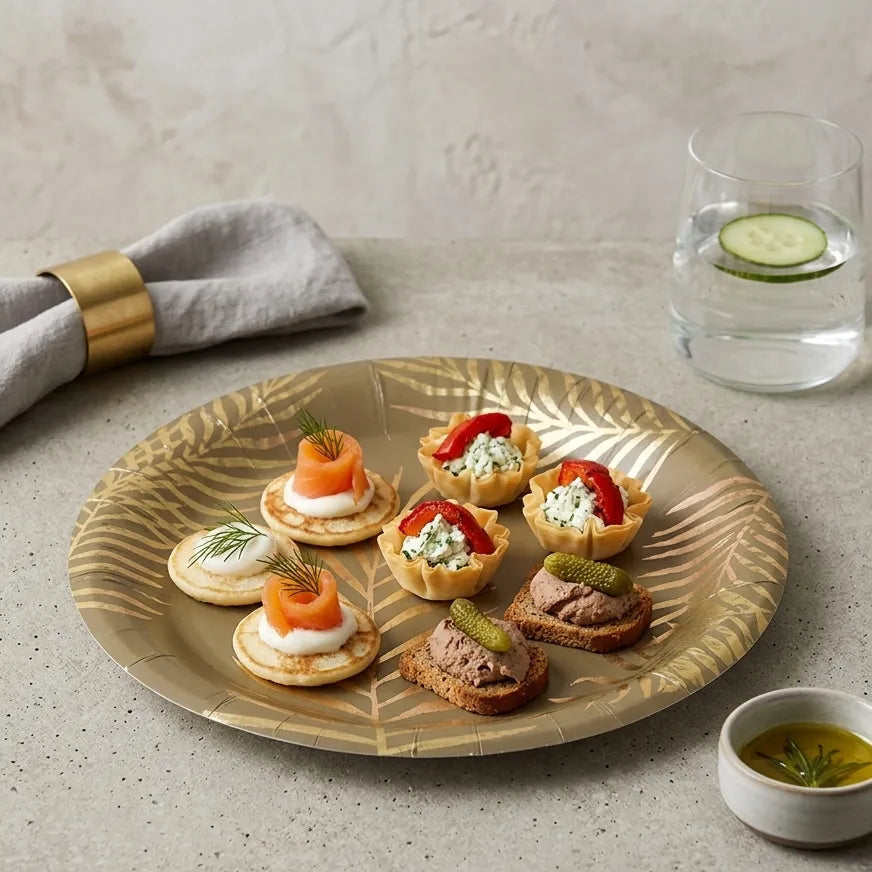 Assiette Jetable à Feuillage Festive