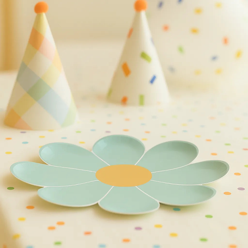 Assiette Jetable Fleur Verte