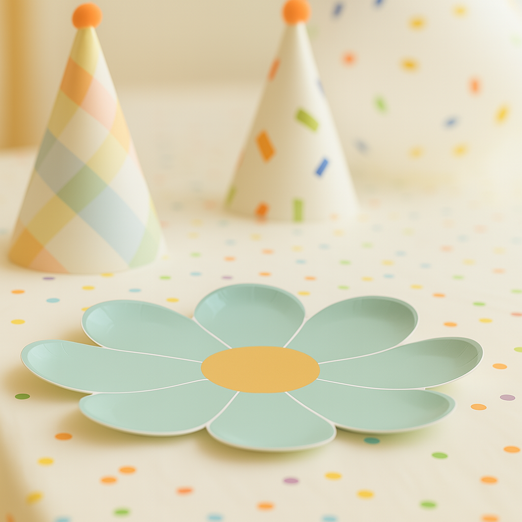 Assiette Jetable Fleur Verte