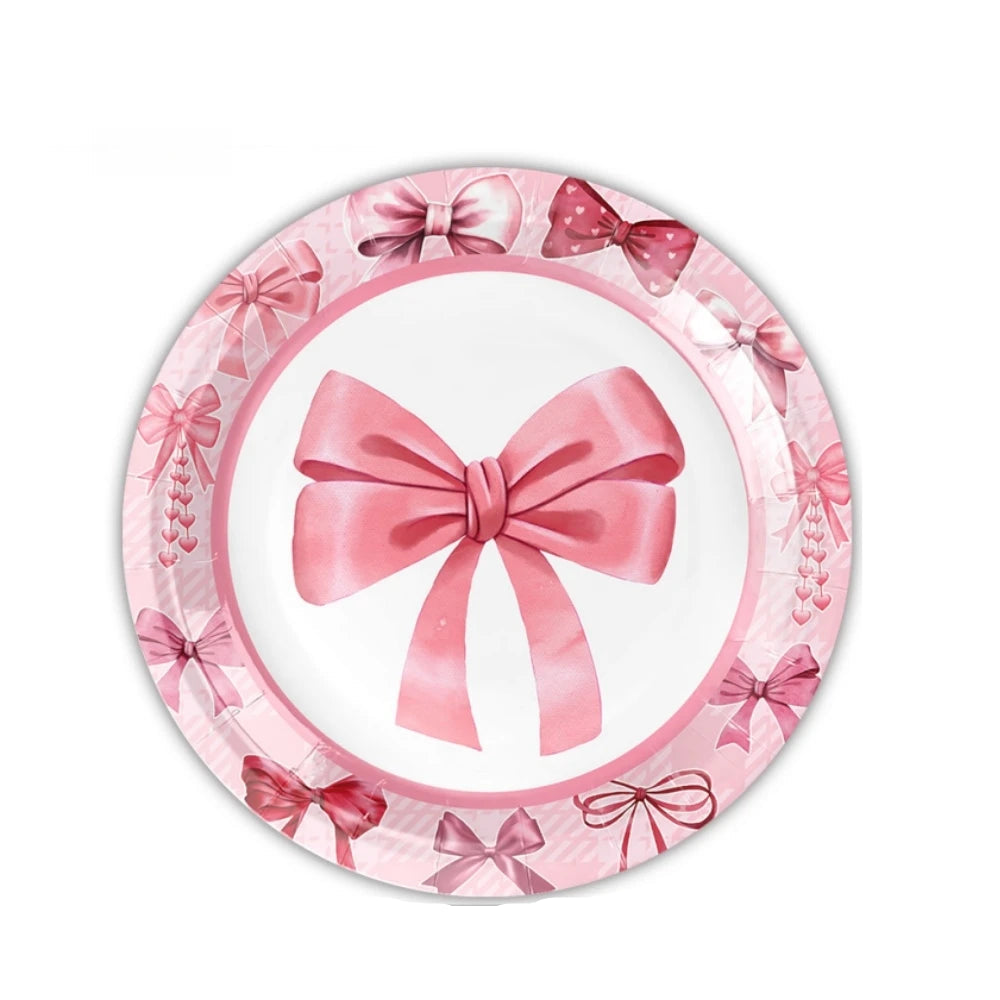 Assiette Jetable Girly à Noeud